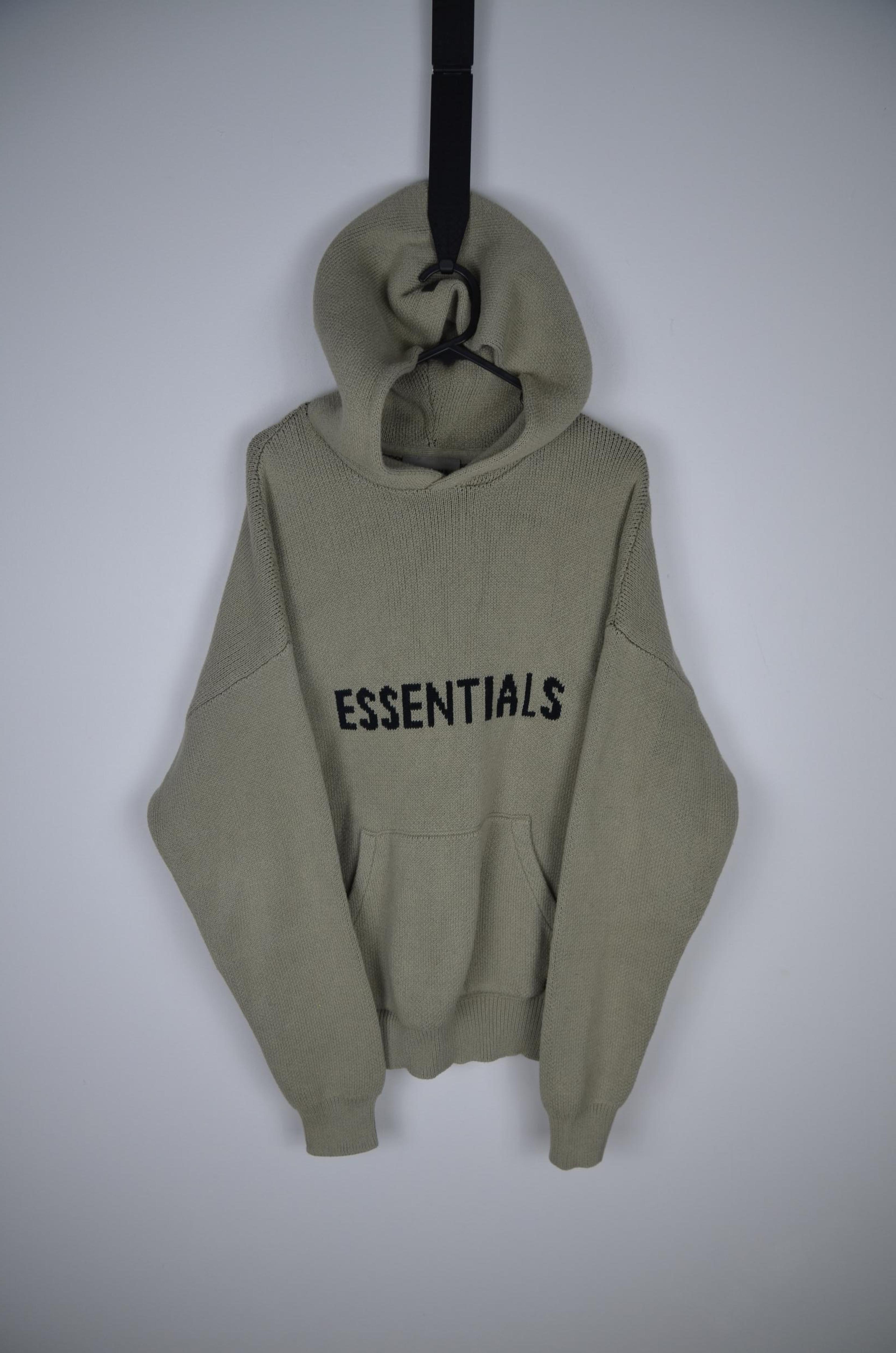 Essentials Fear of God Beige Green Hoodie